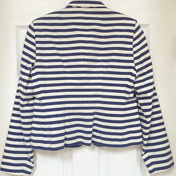 ⭐️Sharagano navy blue and off-white striped blazer - Picture 9 of 11